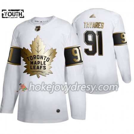 Dětské Hokejový Dres Toronto Maple Leafs John Tavares 91 Adidas 2019-2020 Golden Edition Bílá Authentic